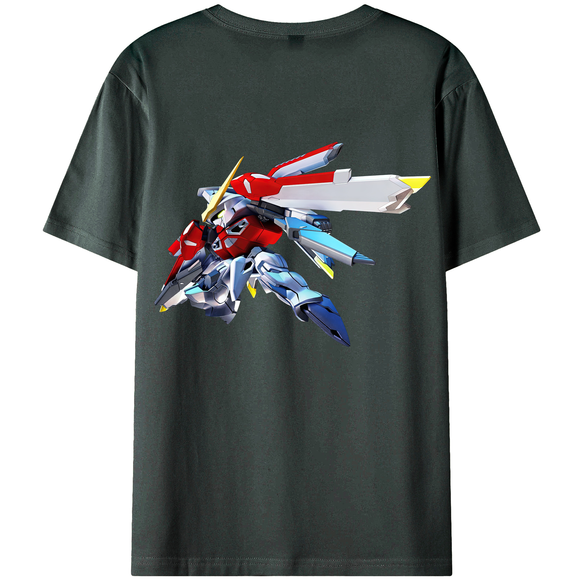 （画像用） 機動戦士ガンダム Mobile Suit Gundam 綿100％ メンズ半袖Tシャツ（バックプリント） 通気性